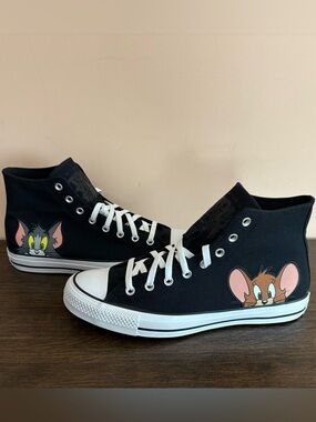 Converse Tom & Jerry High Top Sneakers Mens 11.5 Black